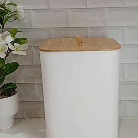 CESTO PLASTICO T/BAMBU WHITE