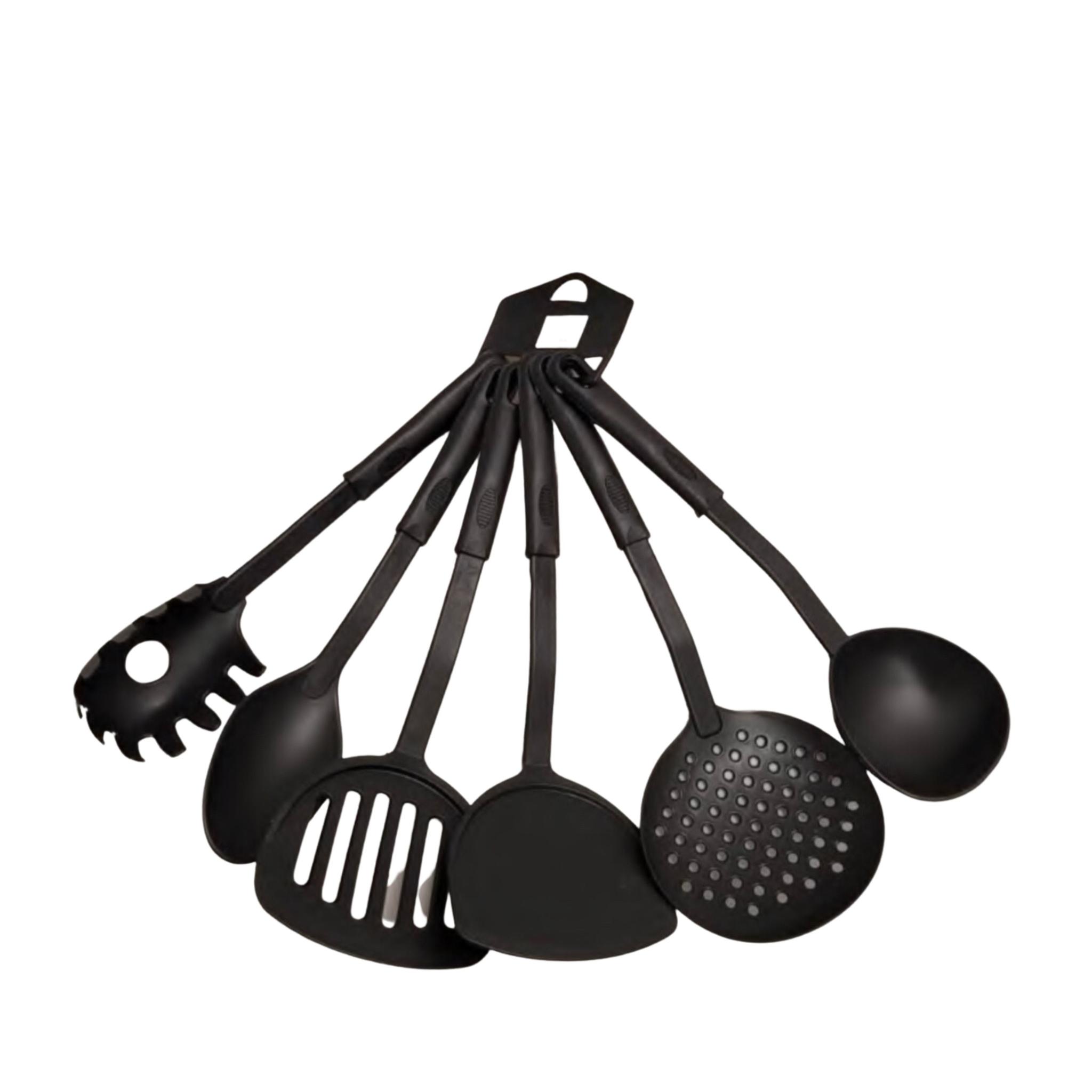 SET CUCHARAS TEFLON X 6 MANGO NEGRO