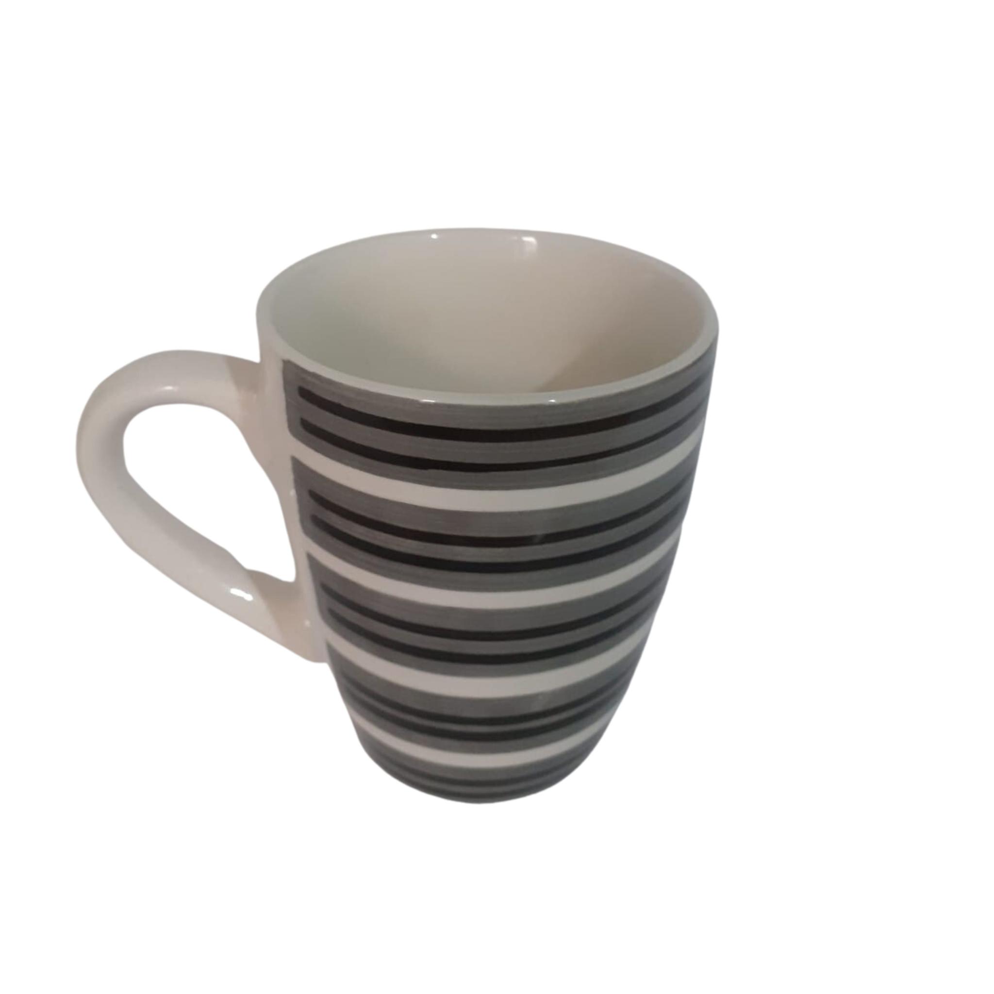 TAZA MUG RAYA GRIS Y NEGRO