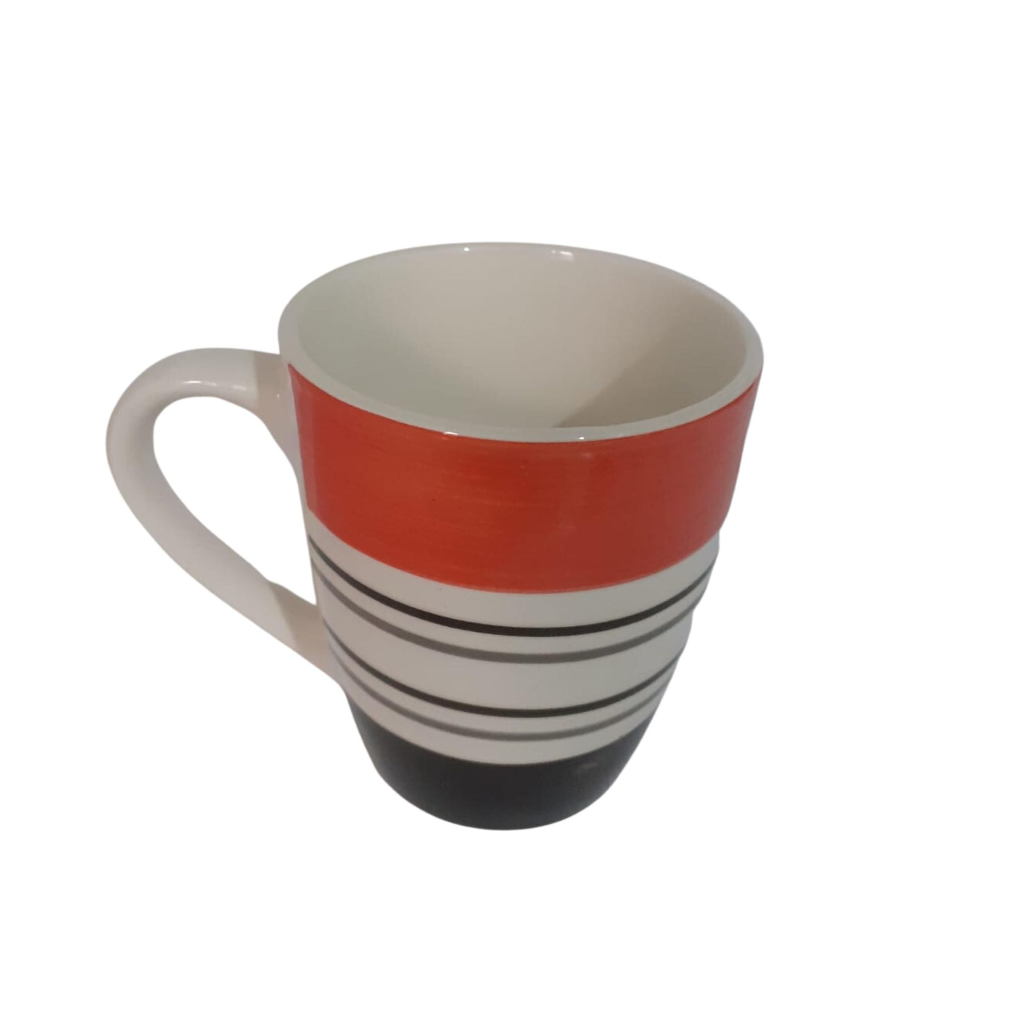 TAZA MUG NARANJA CON RAYA