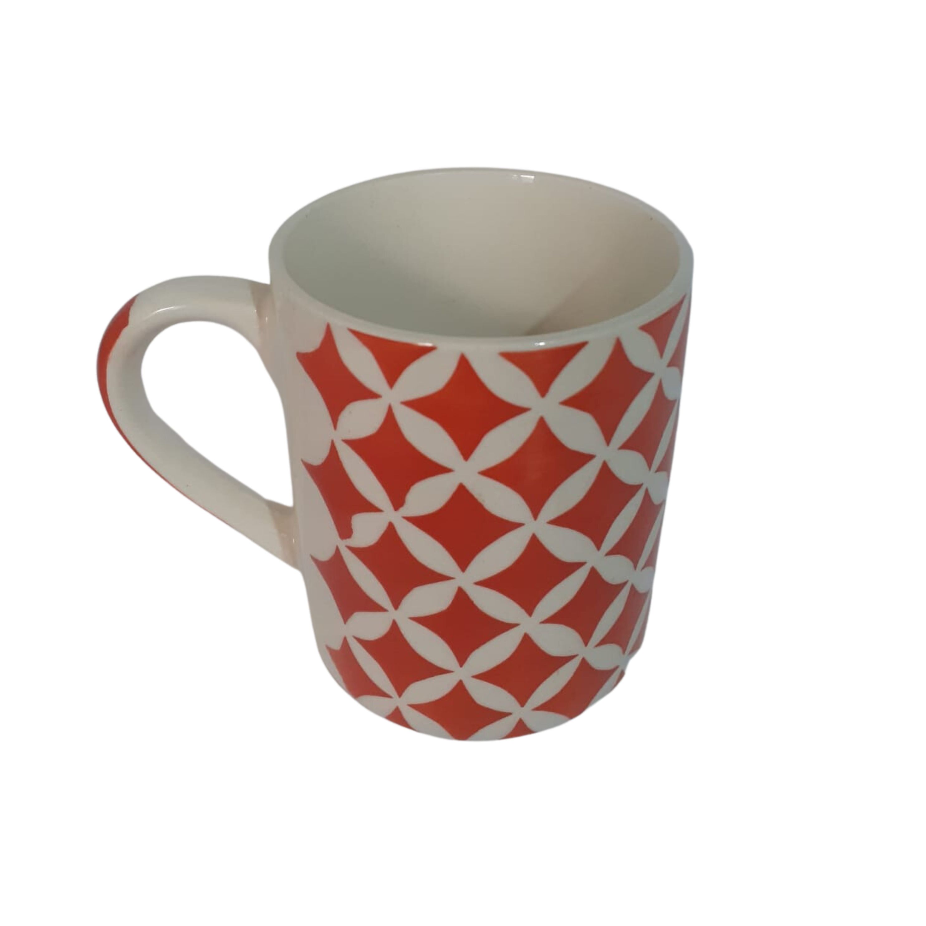 TAZA MUG DISEÑO ROMBO NARANJA