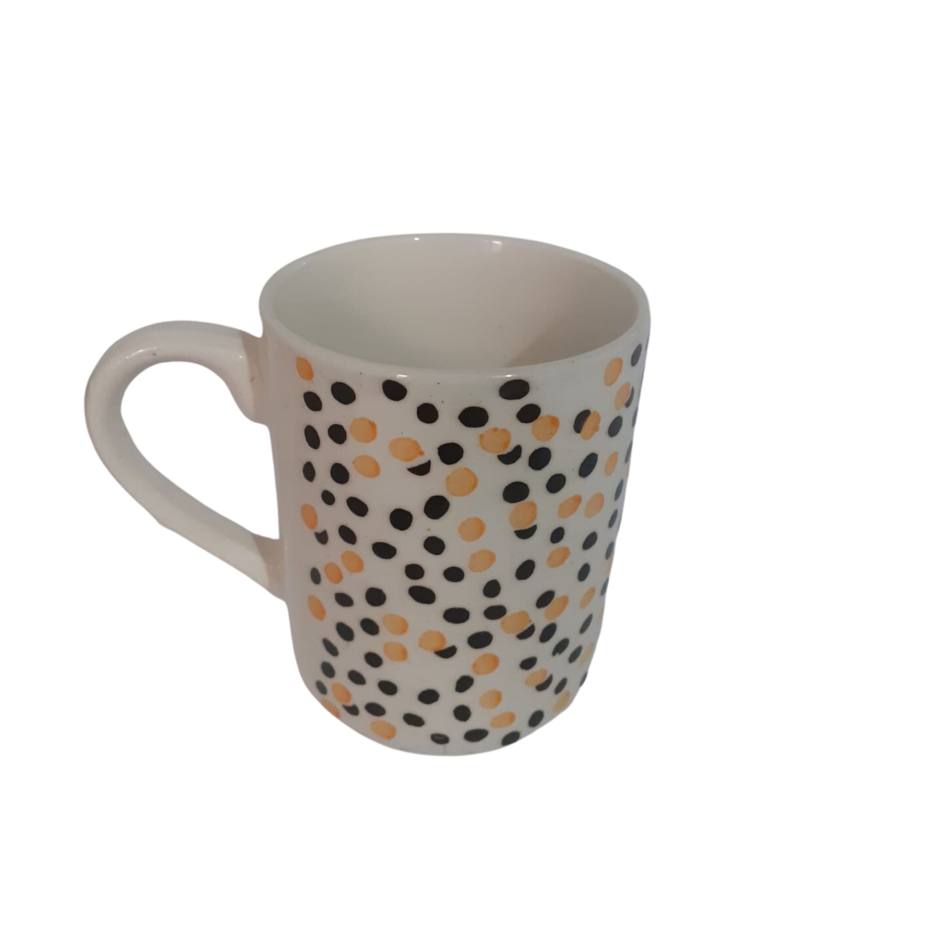 TAZA MUG PUNTO NARANJA Y NEGRO