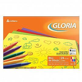 BLOCK DE DIBUJO GLORIA N°5 COLOR X 24 H