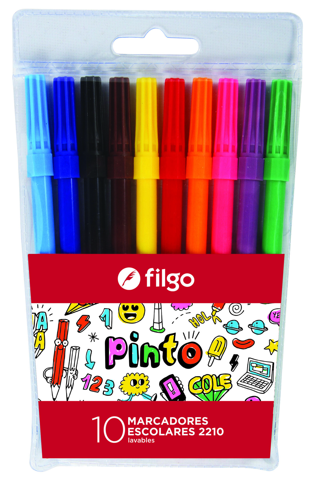 MARCADOR ESCOLAR FILGO PINTO V/COLORES X10U.