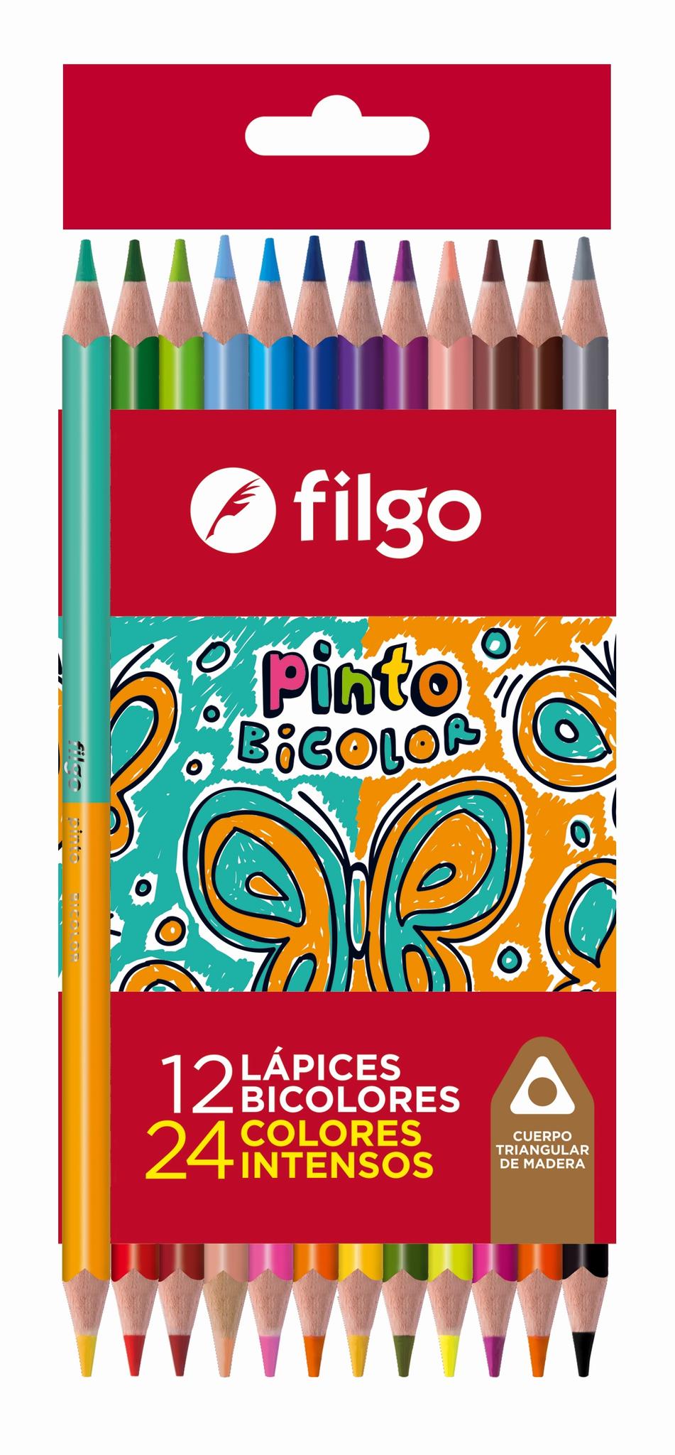 LAPIZ COLOR FILGO PINTO BICOLOR X 12U. LARGOS