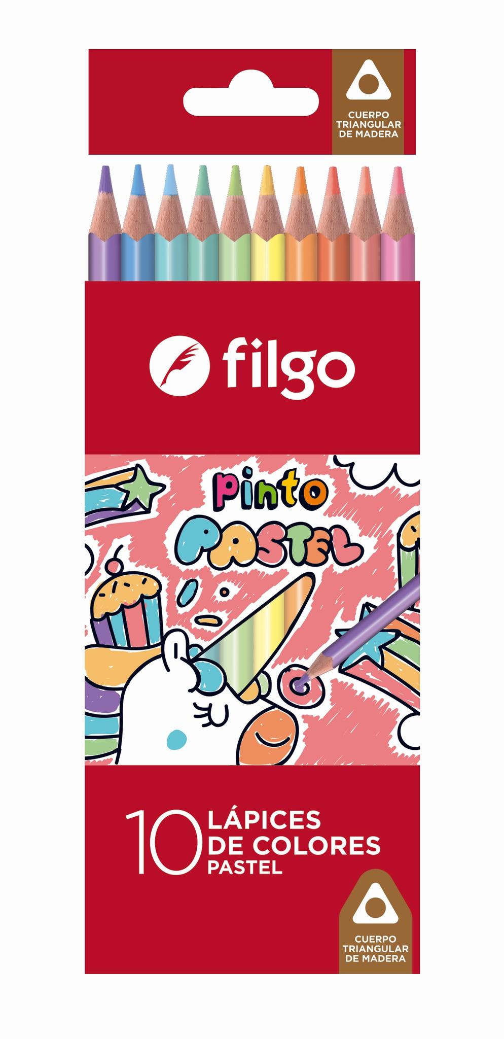 LAPIZ COLOR FILGO PINTO PASTEL X 10U. LARGOS