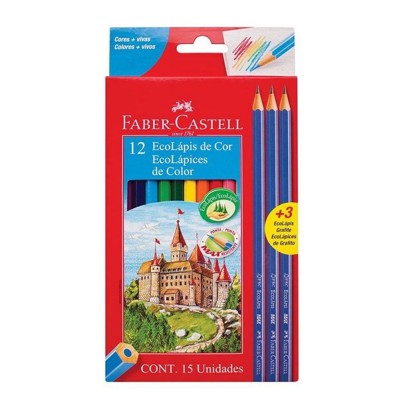 LAPIZ COLOR FABER ECOLAPIZ X12U LARGOS + 3 GR