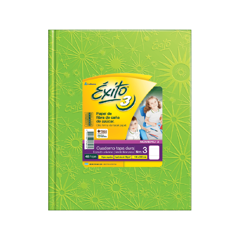 CUADERNO EXITO E3  48 H RAYADO VERDE MANZANA