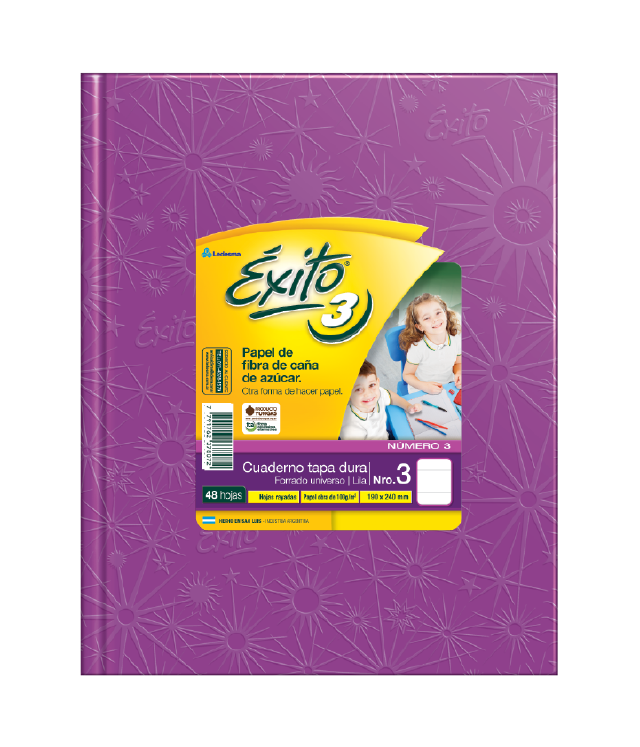 CUADERNO EXITO E3  48 HJS RAYADO LILA