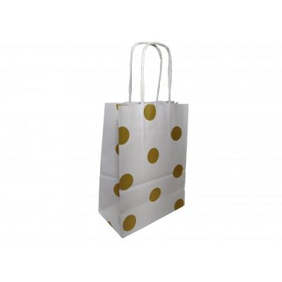 BOLSA PAPEL GOLDEN DOTS 14X8X20 CM