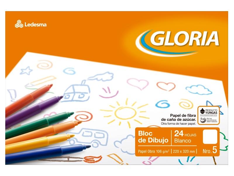 BLOCK DE DIBUJO GLORIA N5  BLANCO