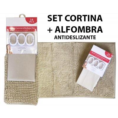 SET CORTINA TEFLON 180 CM C/ALFOMBRA