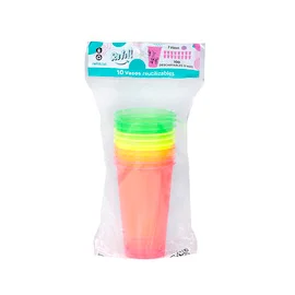 SET DE 10 VASO GEO 500CC EN BOLSA FLUO