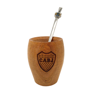 MATE MADERA BOCA JUNIORS C/ BOMBILLA