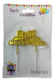 BLISTER VELA  FELIZ CUMPLEAÑOS METALIZADA