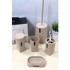 SET DE BAÑO PVC 5PCS BEIGE