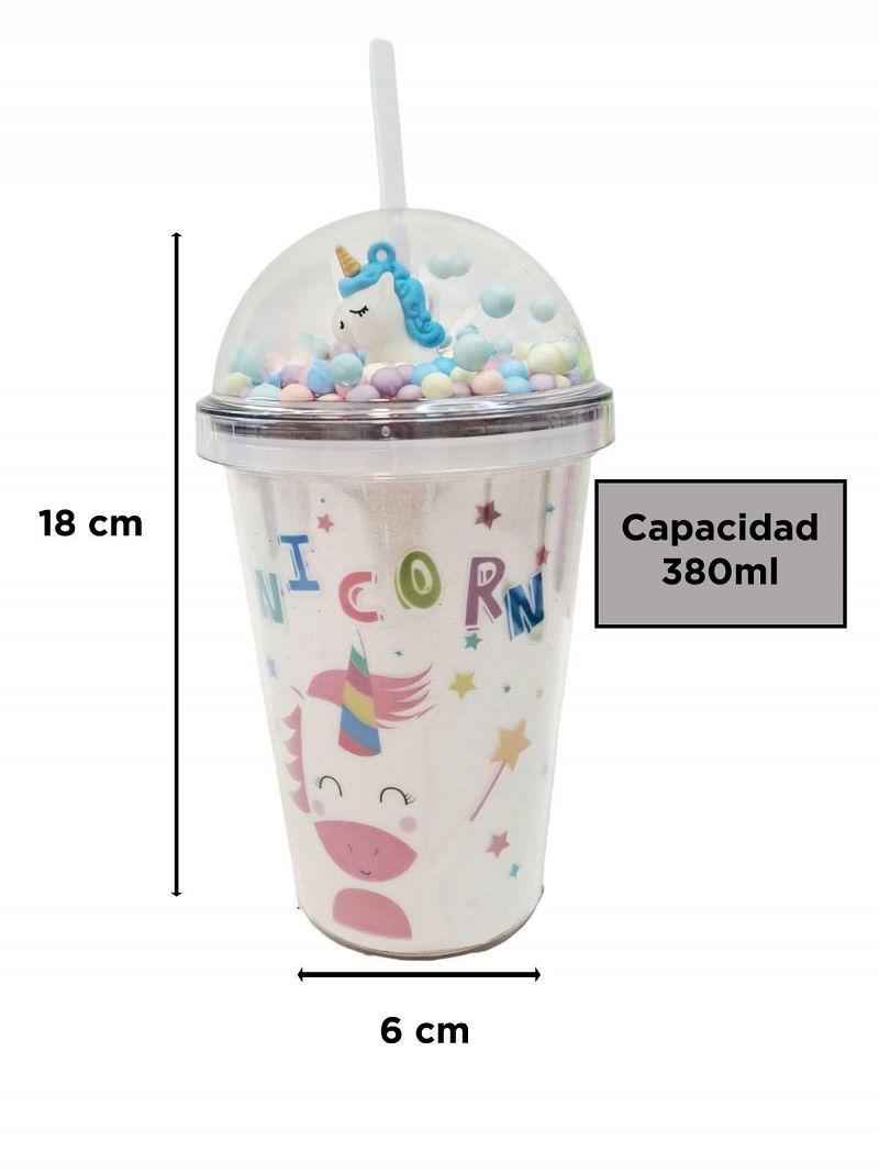 VASO DE PLASTICO UNICORNIO CON SORBETE 650ML