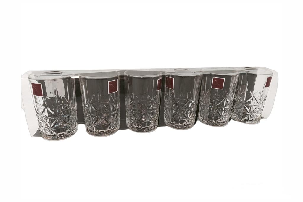 TAZA SIN ASA SET X6 VIDRIO  DIAMANTES 120ML