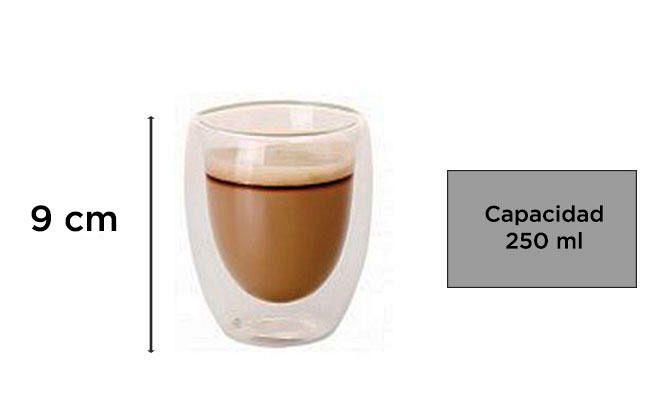 TAZA DOBLE VIDRIO SIN ASA 250ML