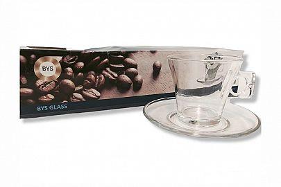 TAZA TE + PLATO SET X6 VIDRIO EN CAJA REGALO