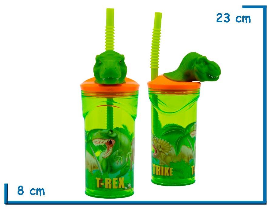 DINOSAURS T-REX VASO 360ML TAPA 3D