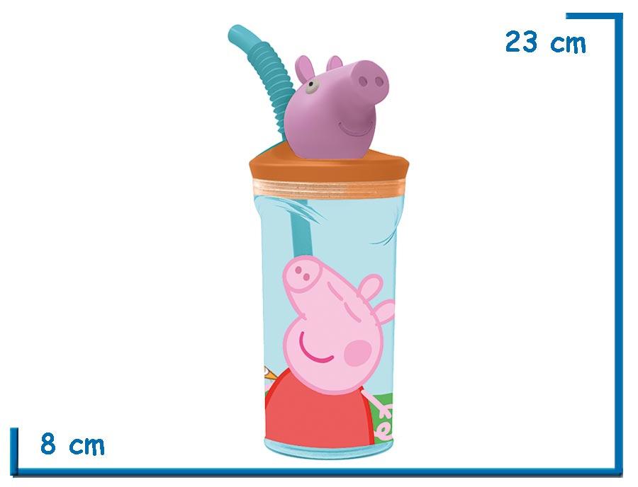 PEPPA PIG VASO 360 ML TAPA FIG 3D