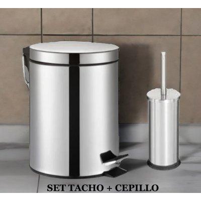 SET TACHO BASURA C/CEPILLO BRILLOSO 5L