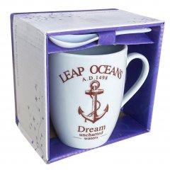 TAZA PORCELANA C/CUCHARA 350 ML EN CAJA