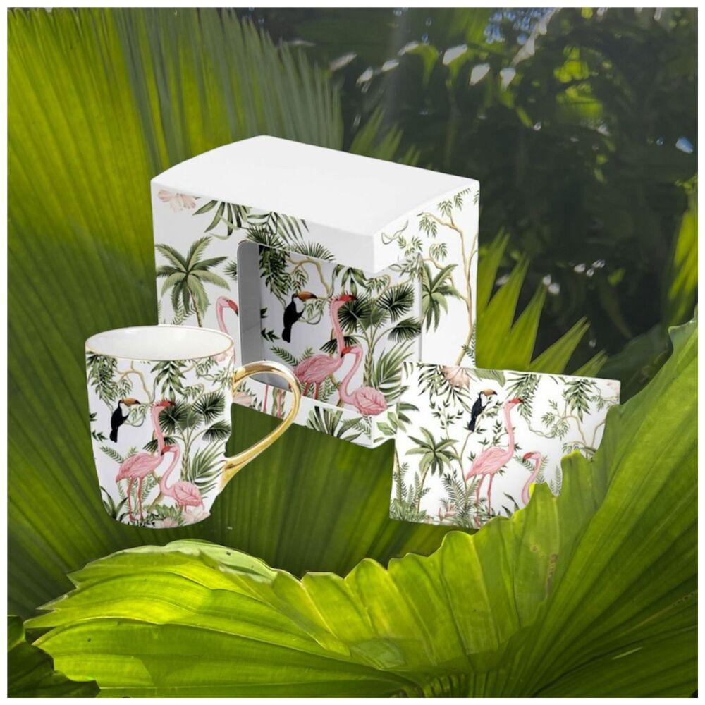 TAZA SAFARI FLAMENCO +TARJETA+ CAJA REGALO