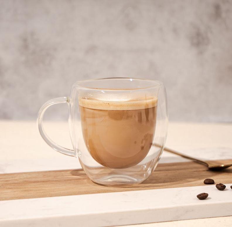 TAZA DE VIDRIO DOBLE PARED 250 ML