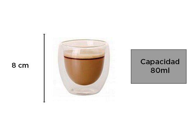 TAZA DOBLE VIDRIO SIN ASA 80ML