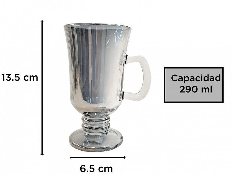 TAZA VIDRIO ESPEJADA FORMA CAPUCCINO 290ML