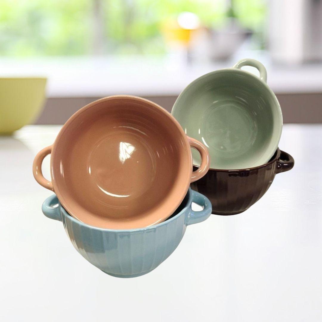 BOWL C/ASAS CERAMICA 14.2X8.2CM