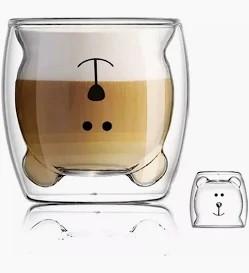 TAZA DOBLE VIDRIO OSITO SIN ASA 230ML 8.5X9CM