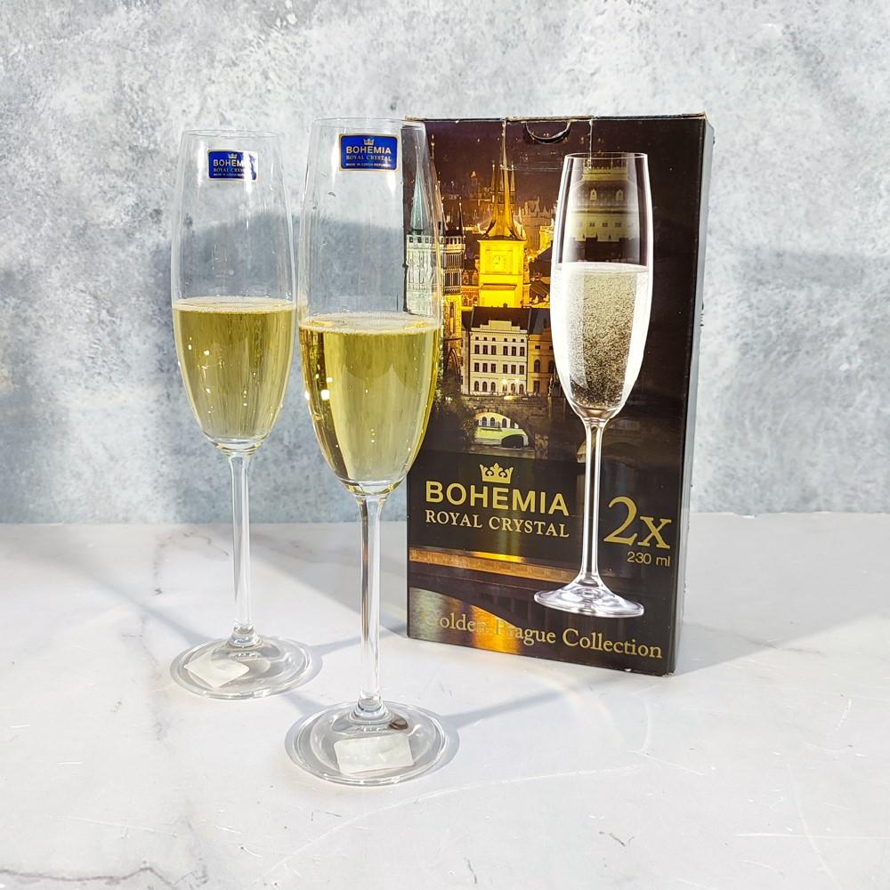 SET X 2 COPAS CHAMPAGNE BOHEMIA 230 ML