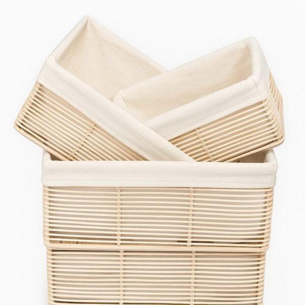 CANASTO RECT. PVC C/ LIENZO GRANDE