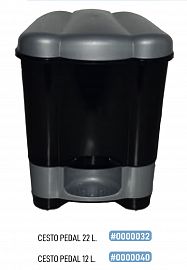 CESTO PEDAL 12L NEGRO