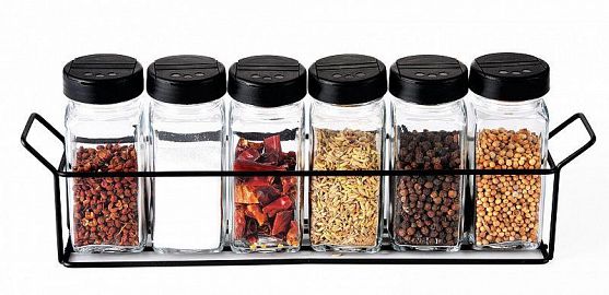 ESPECIERO X6 EN RACK TAPA PLASTICA NEGRA