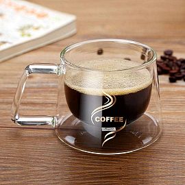 TAZA DOBLE VIDRIO 200ML COFFEE