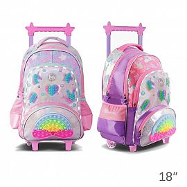 MOCHILA FOOTY C/CARRO 18 RAINBOW POP IT
