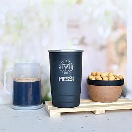 VASO DE ALUMINIO 1LITRO.BOCA,RIVER MESSI