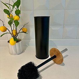 ESCOBILLA BAÑO C/ACC  ACERO NEGRA