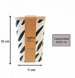 FRASCO BAMBOO 11X19 1500CC CUADRADO