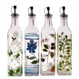 ACEITERA  /  VINAGRERA  500CC VIDRIO C/ DECO
