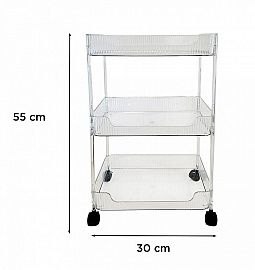ORGANIZADOR 3 ESTANTES CON RUEDAS 55X30 CM