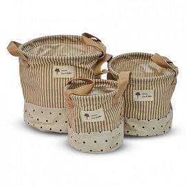 BOLSAS TELA  RAYAS BEIGE LUNARES GRANDE